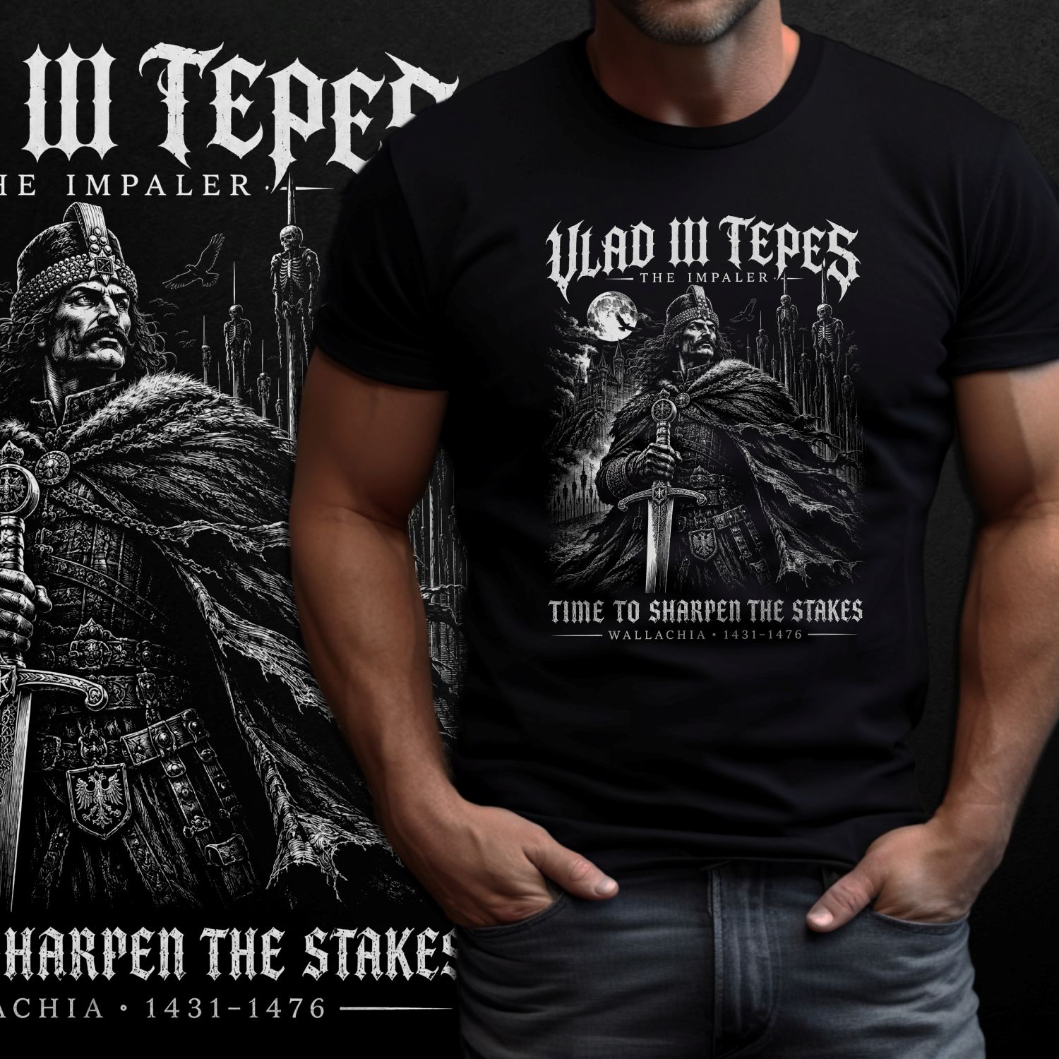Tričko s potiskem Vlad III Tepes-The Impaler