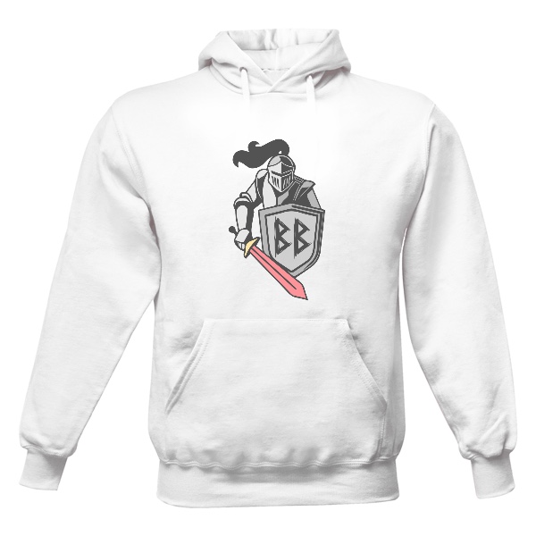 Pánská mikina s kapucí s potiskem BB Knight #3 - White