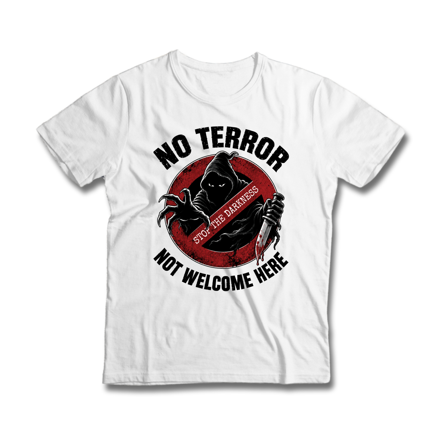 Tričko s potiskem No Terror - Stop the Darkness-černý text