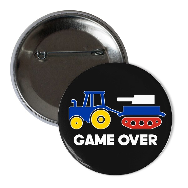 Odznáček  s potiskem Game over for Russia