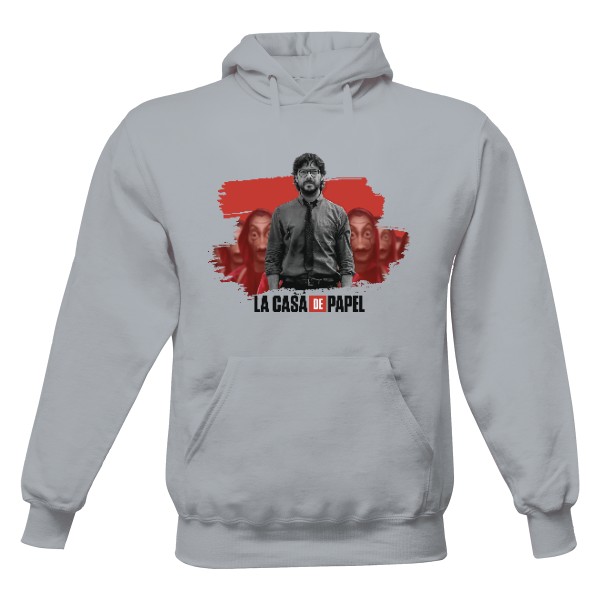 Pánská mikina s kapucí s potiskem La Casa de Papel Profesor